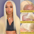 613 Glueless Human Hair Wig Straight Blonde​ 13×4 Lace Front Wigs-3