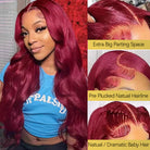 Body Wave 99J Burgundy Color 13x4 Hd Lace Frontal Wigs Human Hair Wig-9