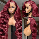 Body Wave 99J Burgundy Color 13x4 Hd Lace Frontal Wigs Human Hair Wig-11