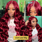 Body Wave 99J Burgundy Color 13x4 Hd Lace Frontal Wigs Human Hair Wig-1