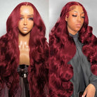 Body Wave 99J Burgundy Color 13x4 Hd Lace Frontal Wigs Human Hair Wig-4