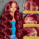 Body Wave 99J Burgundy Color 13x4 Hd Lace Frontal Wigs Human Hair Wig-5