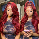 Body Wave 99J Burgundy Color 13x4 Hd Lace Frontal Wigs Human Hair Wig-7