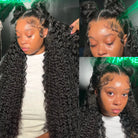 Deep Wave 13x6 Hd  Lace Frontal Wigs Curly Natural Black Human Hair Wig-7