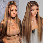 Glueless Straight Highlight Human Hair Wigs #427 Ombre Lace Front Wigs-1