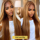 Glueless Straight Highlight Human Hair Wigs #427 Ombre Lace Front Wigs-2