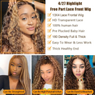 Glueless Straight Highlight Human Hair Wigs #427 Ombre Lace Front Wigs-4