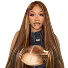 Glueless Straight Highlight Human Hair Wigs #427 Ombre Lace Front Wigs