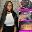 Silky Straight 13x4 Hd Lace Wigs Frontal Natural Black Human Hair Wig-3