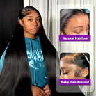 Silky Straight 13x4 Hd Lace Wigs Frontal Natural Black Human Hair Wig-5