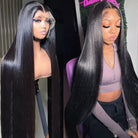 Straight 13x6 Hd Transparent Lace Wigs Frontal Natural Black Human Virgin Hair Wig