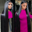 Straight 13x6 Hd Transparent Lace Wigs Frontal Natural Black Human Virgin Hair Wig-2